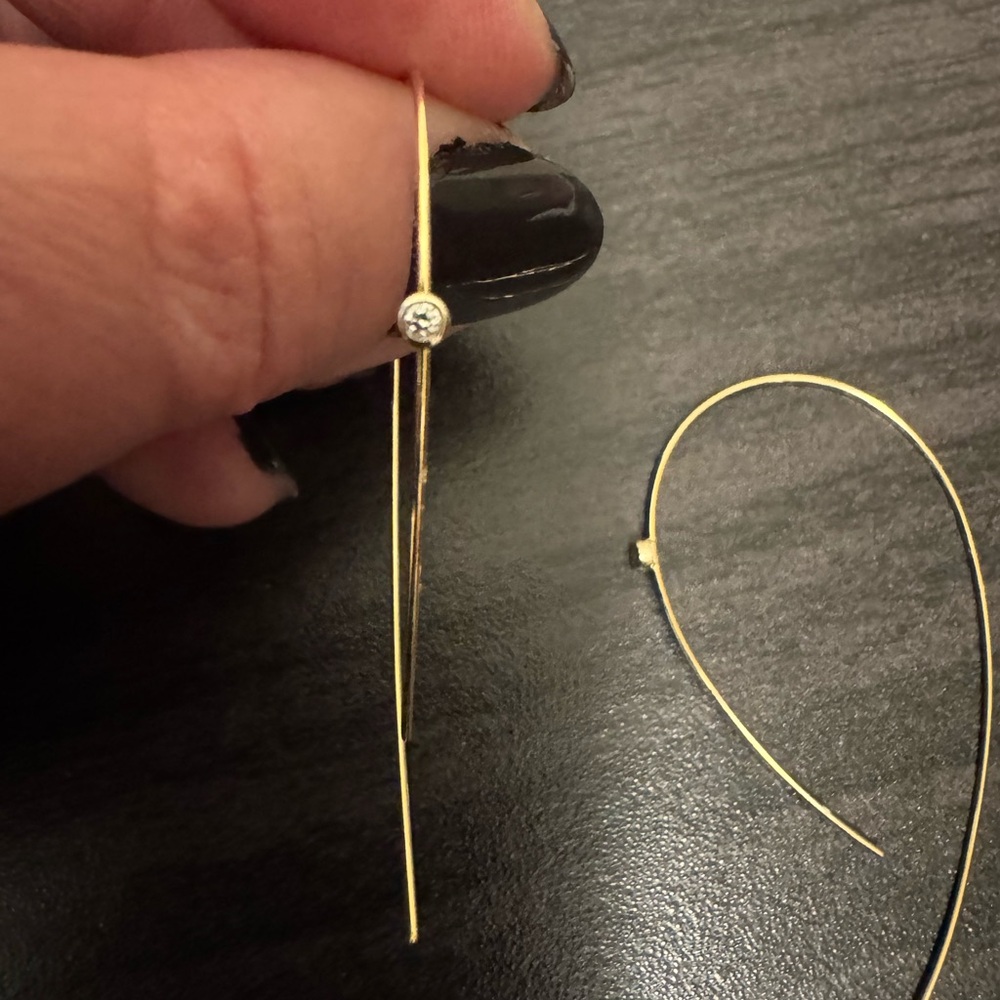 Lana Jewelry Upside down hoop earrings with diamonds
